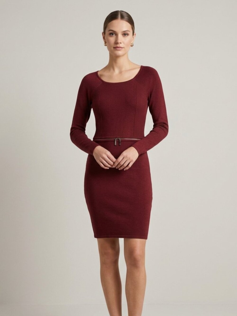 Marc New York Burgundy Zipper Dress